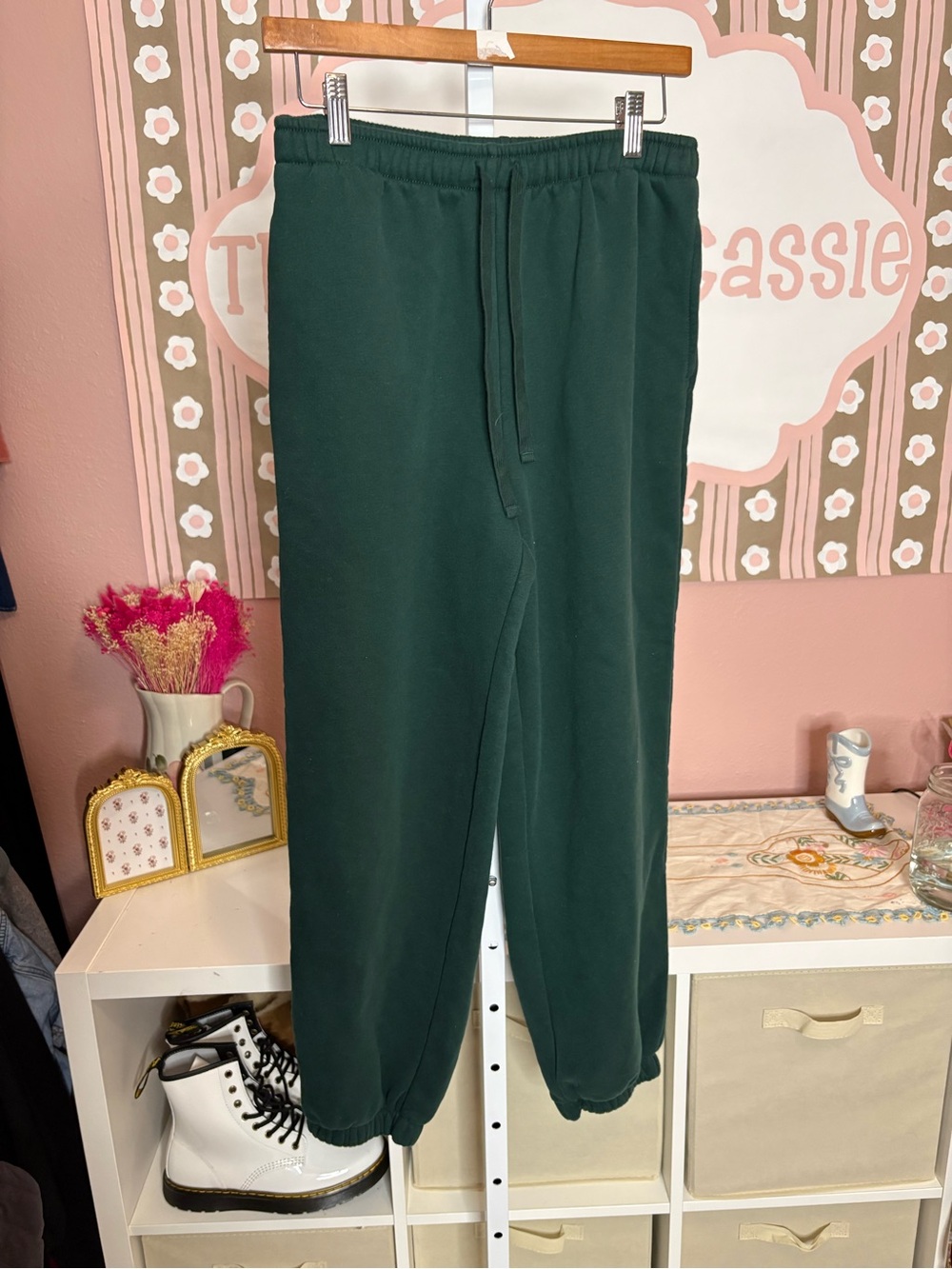 American Eagle Forest Green Cozy Sweat Pants